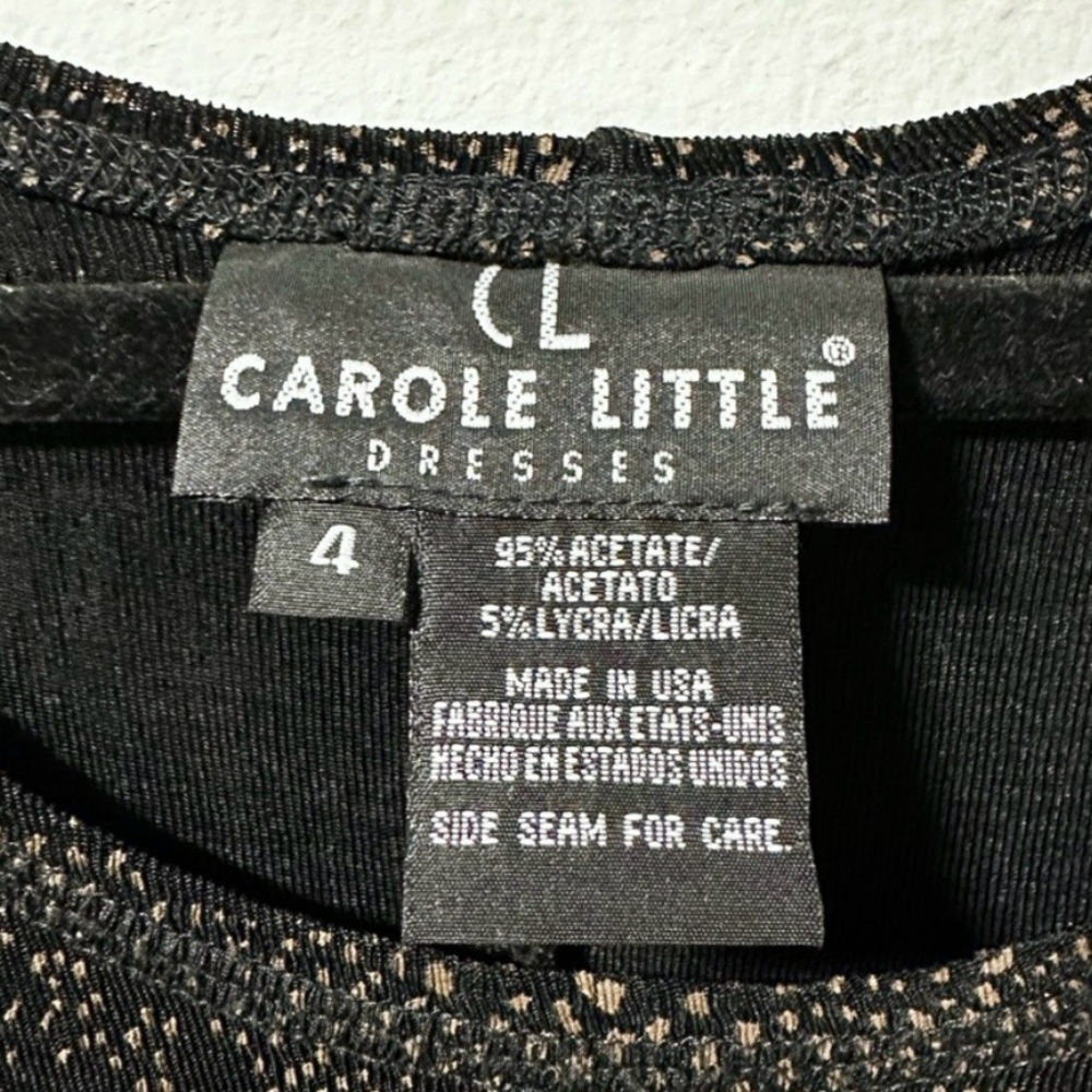 Vintage 90s Carole Little Black Patterned Short Sleeve Maxi Dress Women’s Size 4 - Picture 12 of 12